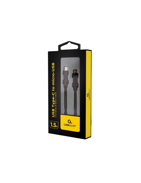 Кабель для зарядки и синхронизации Cablexpert CC-USB2-CMMBM-1.5M, USB Type-C/micro-USB, 1,5м, Чёрный
