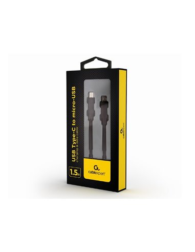 Cablu încărcare și sincronizare Cablexpert CC-USB2-CMMBM-1.5M, USB Type-C/micro-USB, 1,5m, Negru