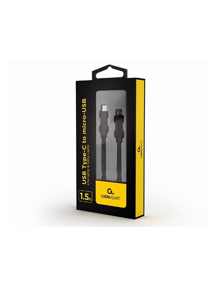 Cablu încărcare și sincronizare Cablexpert CC-USB2-CMMBM-1.5M, USB Type-C/micro-USB, 1,5m, Negru Cablu încărcare și sincronizare Cablexpert CC-USB2-CMMBM-1.5M, USB Type-C/micro-USB, 1,5m, Negru