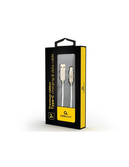 Cablu încărcare și sincronizare Cablexpert CC-USB2R-AMCM-2M-W, USB Type-A/USB Type-C, 2m, Alb