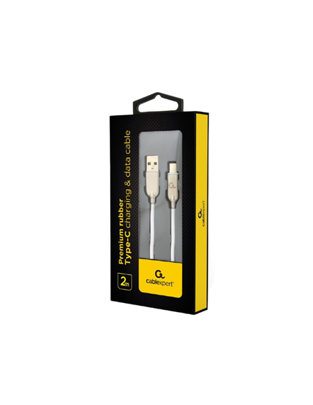 Cablu încărcare și sincronizare Cablexpert CC-USB2R-AMCM-2M-W, USB Type-A/USB Type-C, 2m, Alb