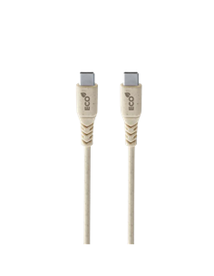 Кабель для зарядки и синхронизации Cellularline Become Eco Cable, USB Type-C/USB Type-C, 1,2м, Бежевый