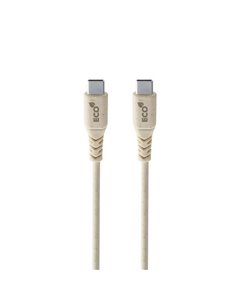 Кабель для зарядки и синхронизации Cellularline Become Eco Cable, USB Type-C/USB Type-C, 1,2м, Бежевый 2