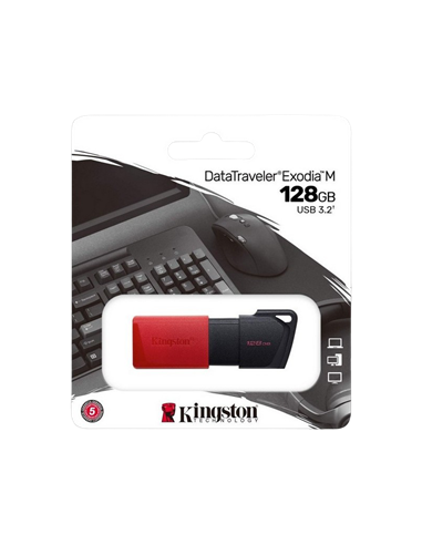 Memorie USB Kingston DataTraveler Exodia M, 128GB, Negru/Rosu