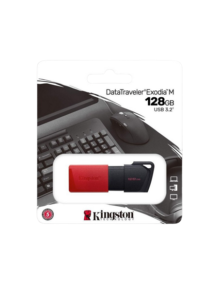Memorie USB Kingston DataTraveler Exodia M, 128GB, Negru/Rosu