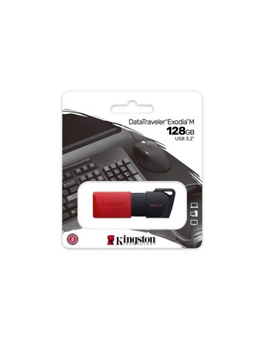 Memorie USB Kingston DataTraveler Exodia M, 128GB, Negru/Rosu