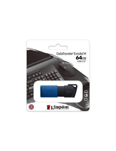 USB Flash накопитель Kingston DataTraveler Exodia M, 64Гб, Черный/Синий