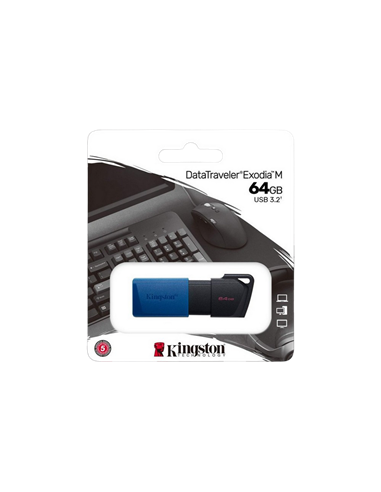 USB Flash накопитель Kingston DataTraveler Exodia M, 64Гб, Черный/Синий