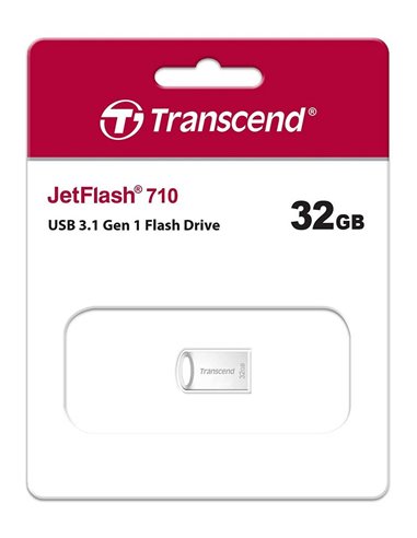 USB Flash накопитель Transcend JetFlash 710, 32Гб, Серебристый