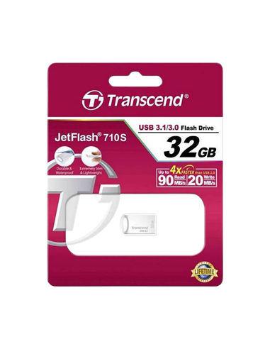 USB Flash накопитель Transcend JetFlash 710, 32Гб, Серебристый