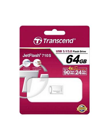 USB Flash накопитель Transcend JetFlash 710, 64Гб, Серебристый