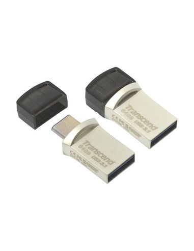 USB Flash накопитель Transcend JetFlash 890, 64Гб, Серебристый