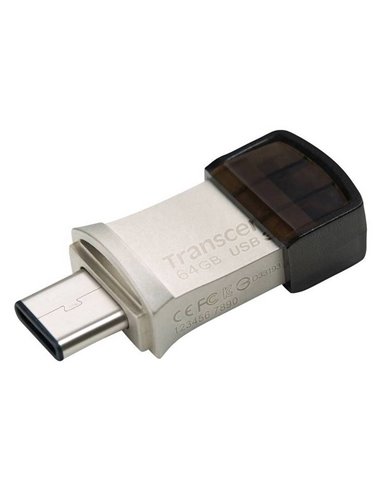 USB Flash накопитель Transcend JetFlash 890, 64Гб, Серебристый