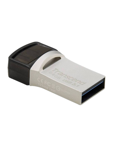 USB Flash накопитель Transcend JetFlash 890, 64Гб, Серебристый