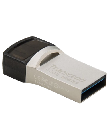 USB Flash накопитель Transcend JetFlash 890, 32Гб, Серебристый