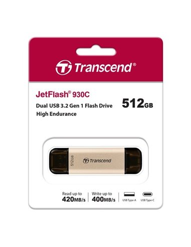 USB Flash накопитель Transcend JetFlash 930C, 512Гб, Золотистый