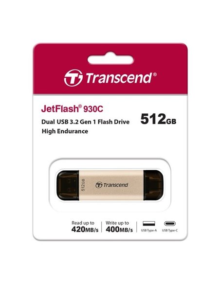 USB Flash накопитель Transcend JetFlash 930C, 512Гб, Золотистый