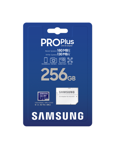 Карта памяти Samsung EVO Plus MicroSDXC, 256Гб (MB-MD256SA/EU)