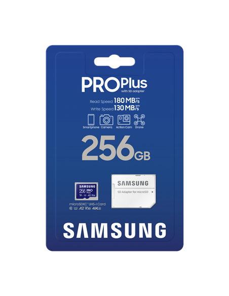 Карта памяти Samsung EVO Plus MicroSDXC, 256Гб (MB-MD256SA/EU)