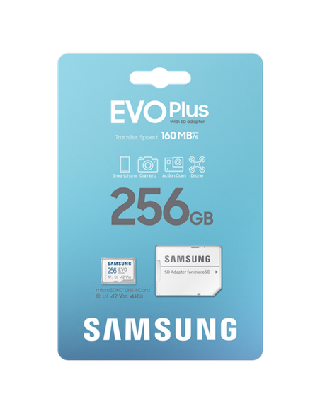Карта памяти Samsung EVO Plus MicroSDXC, 256Гб (MB-MC256SA/KR)