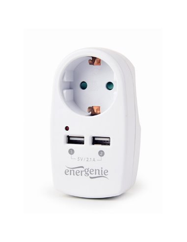 Încărcător Energenie EG-ACU2-02, Alb