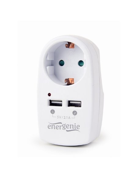 Încărcător Energenie EG-ACU2-02, Alb