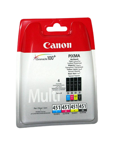 Картриджи с чернилами в упаковке Canon CLI-451, 7мл, Мультипак BK/C/M/Y