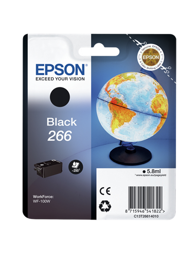 Картридж чернильный Epson T266, 6мл, Черный