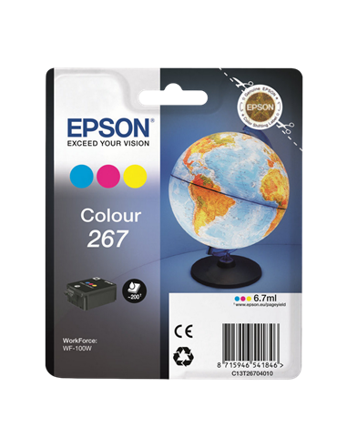 Картридж чернильный Epson T267, C13T26704010, Трехцветный C/M/Y