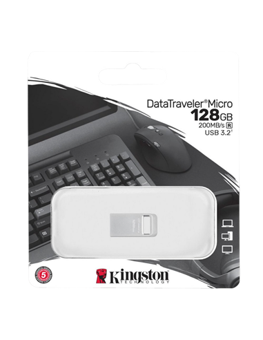 Memorie USB Kingston DataTraveler Micro, 128GB, Argintiu