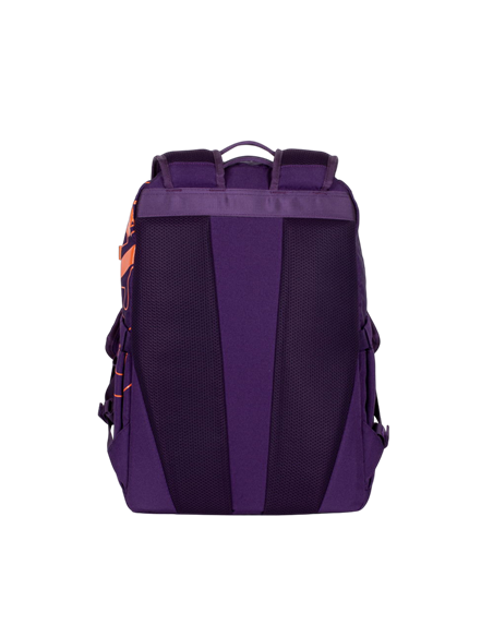 Rucsac zilnic RivaCase Heide, 15.6", Poliester, Violet/Portocaliu