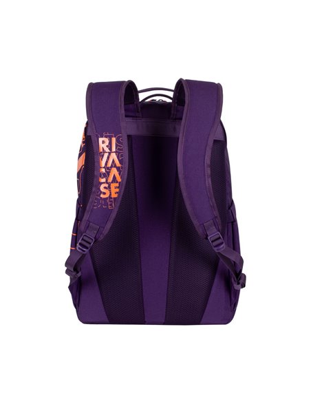 Rucsac zilnic RivaCase Heide, 15.6", Poliester, Violet/Portocaliu