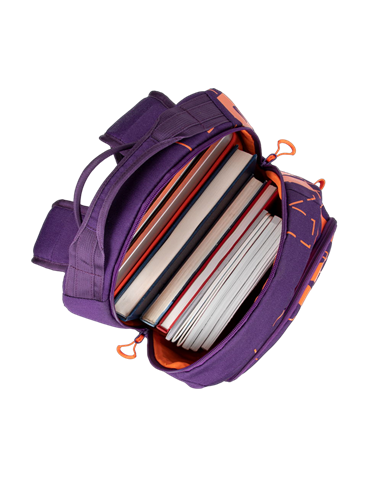Rucsac zilnic RivaCase Heide, 15.6", Poliester, Violet/Portocaliu
