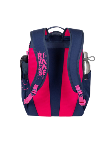 Rucsac zilnic RivaCase Heide, 15.6", Poliester, Albastru închis/Roz