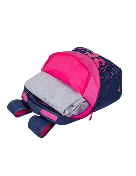 Rucsac zilnic RivaCase Heide, 15.6", Poliester, Albastru închis/Roz Rucsac zilnic RivaCase Heide, 15.6", Poliester, Albastru închis/Roz