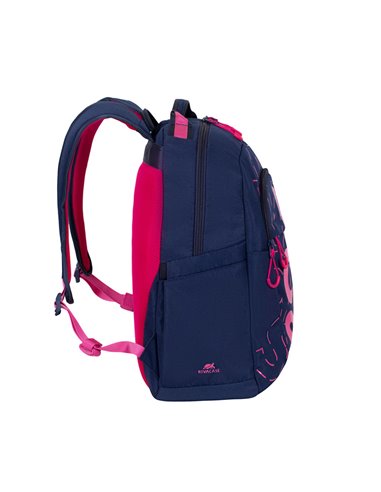 Rucsac zilnic RivaCase Heide, 15.6", Poliester, Albastru închis/Roz