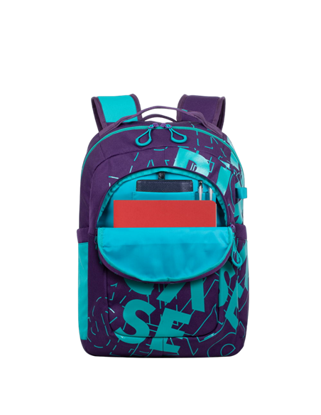 Rucsac zilnic RivaCase Heide, 15.6", Poliester, Violet/Acvamarin Rucsac zilnic RivaCase Heide, 15.6", Poliester, Violet/Acvamarin