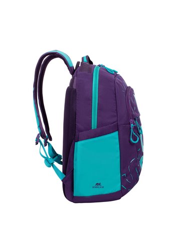 Rucsac zilnic RivaCase Heide, 15.6", Poliester, Violet/Acvamarin