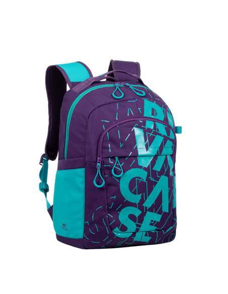 Rucsac zilnic RivaCase Heide, 15.6", Poliester, Violet/Acvamarin Rucsac zilnic RivaCase Heide, 15.6", Poliester, Violet/Acvamarin
