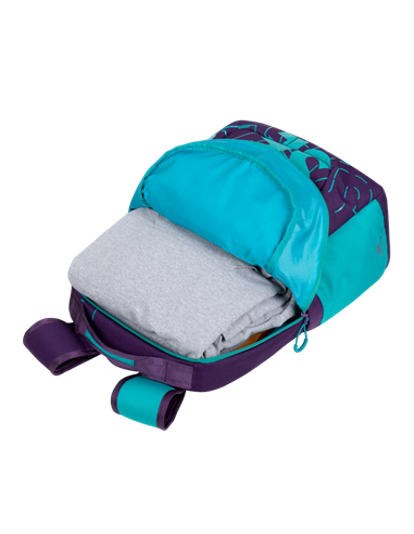 Rucsac zilnic RivaCase Heide, 15.6", Poliester, Violet/Acvamarin