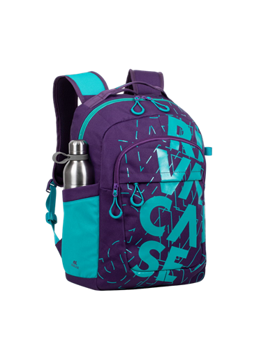 Rucsac zilnic RivaCase Heide, 15.6", Poliester, Violet/Acvamarin