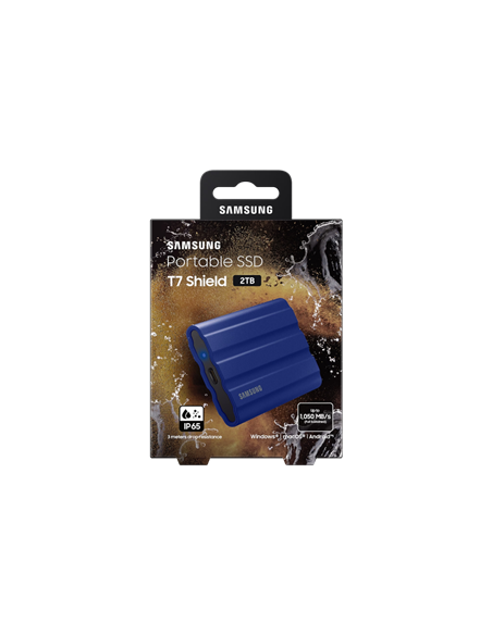 Внешний портативный SSD накопитель Samsung T7 Shield, 2 ТБ, Синий (MU-PE2T0R/WW)