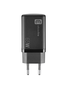 Încărcător Cellularline Wall Charger GAN, 3 Ports, 65W, Negru 2