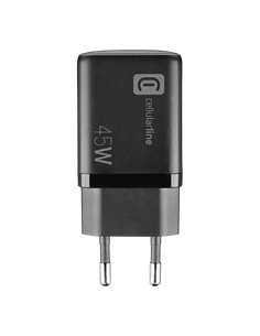 Încărcător Cellularline Wall Charger GAN, 2 Ports, 45W, 45W, Negru