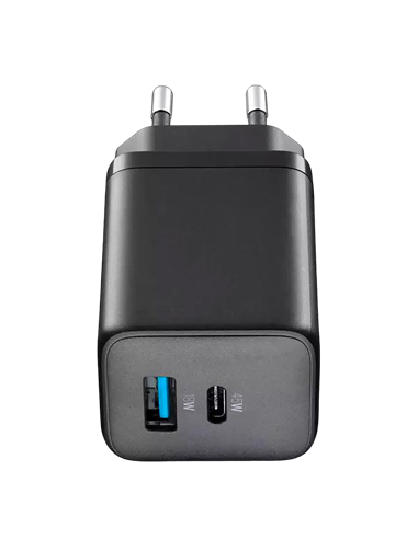 Încărcător Cellularline Wall Charger GAN, 2 Ports, 45W, 45W, Negru