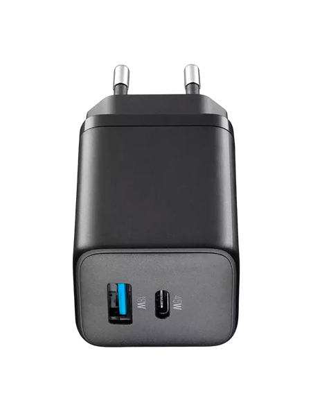 Încărcător Cellularline Wall Charger GAN, 2 Ports, 45W, 45W, Negru Încărcător Cellularline Wall Charger GAN, 2 Ports, 45W, 45W, Negru