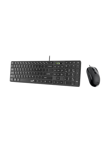 Клавиатура и мышь Genius SlimStar C126, Проводное, Чёрный