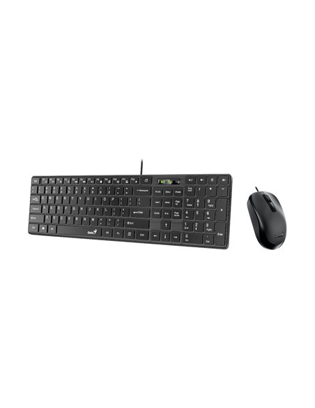 Set Tastatură + Mouse Genius SlimStar C126, Cu fir, Negru