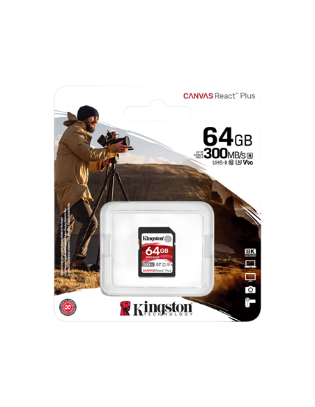 Карта памяти Kingston Canvas React Plus, 64Гб (SDR2/64GB)