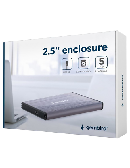 Внешний корпус Gembird EE2-U3S-3-LG, , Серый (EE2-U3S-3-LG)